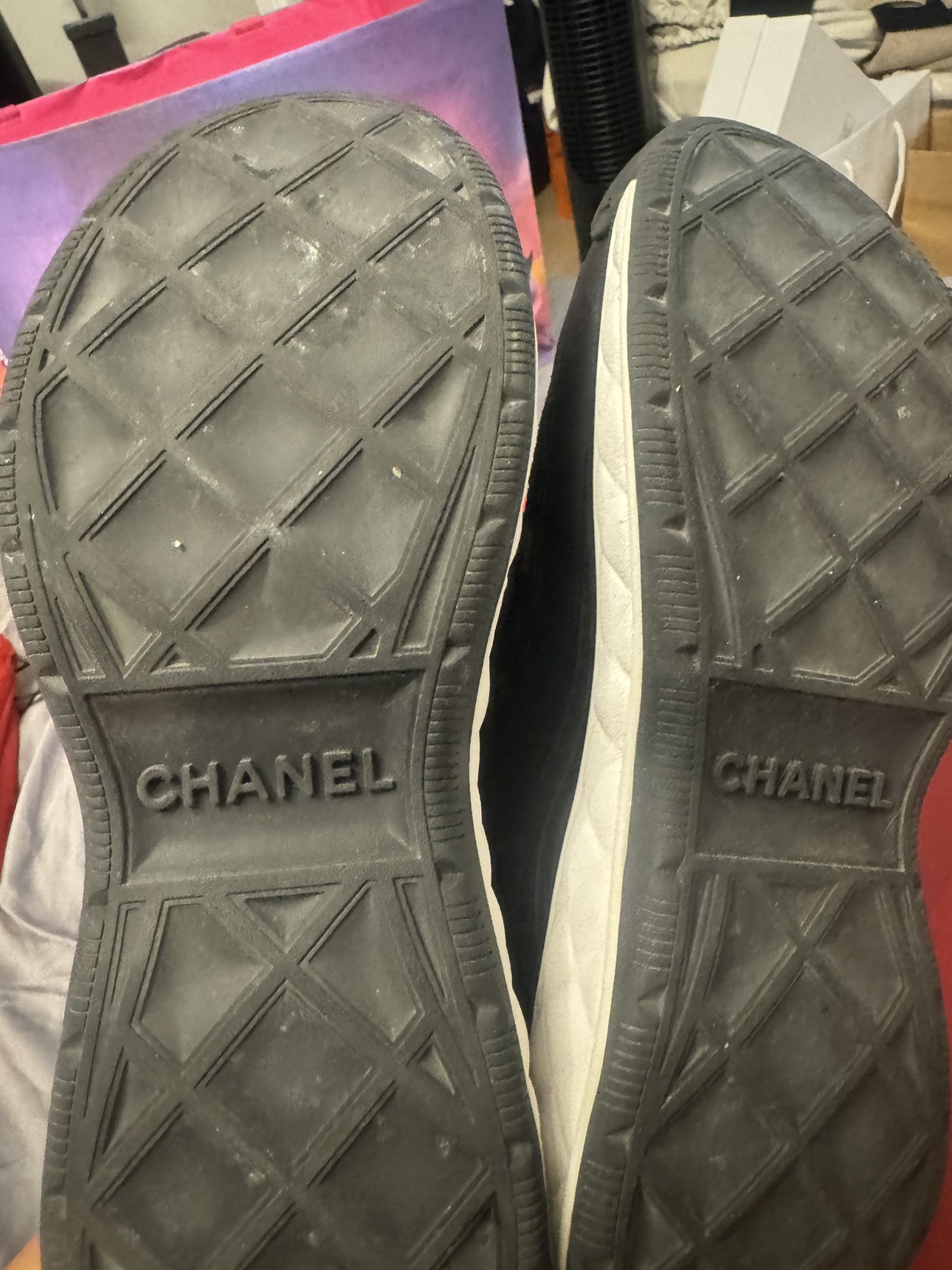 CHANEL Black Suede And Leather CC  Sneakers image indicator(4)