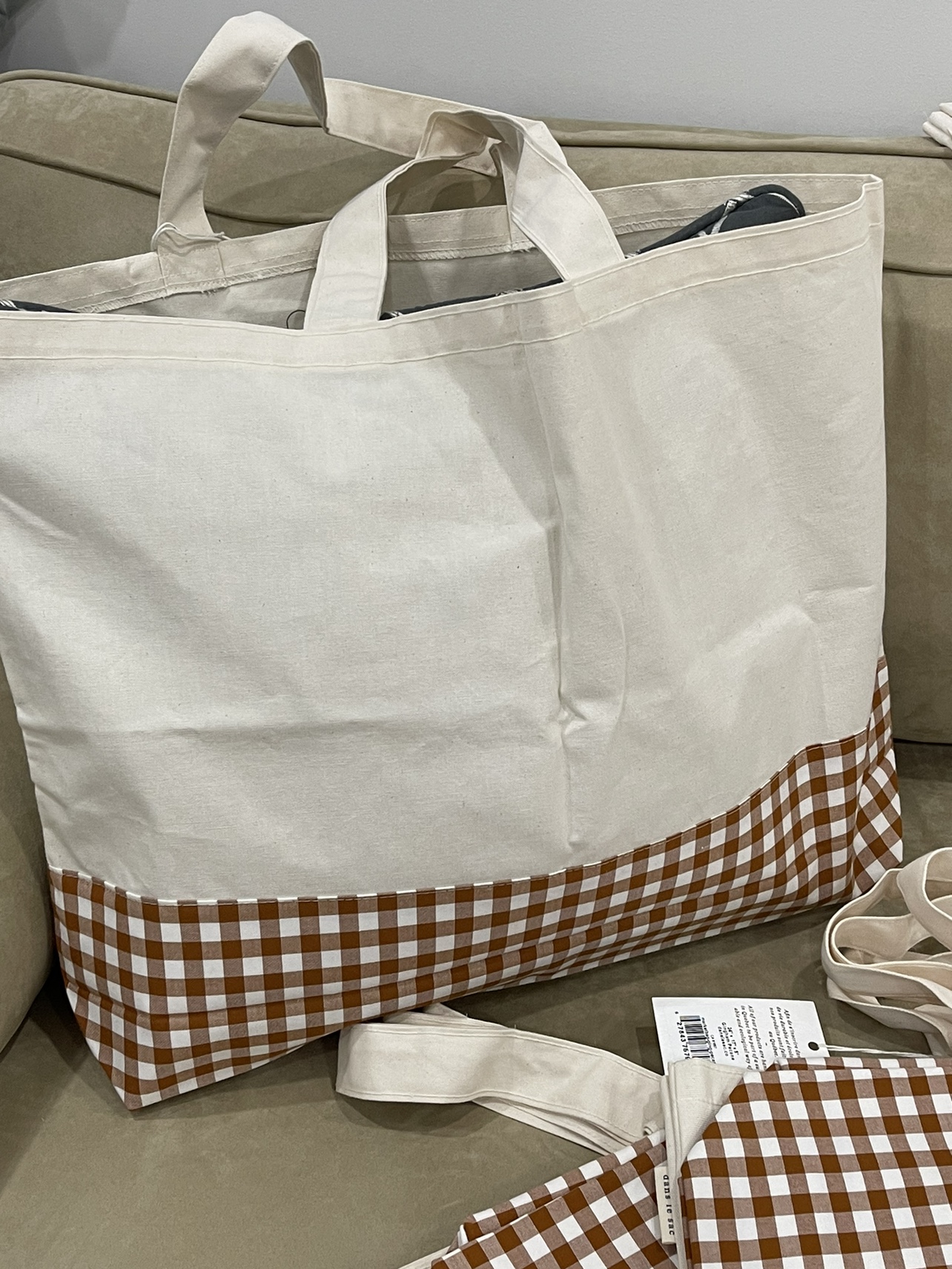 NEW! 100% COTTON EXTRA LARGE TOTE, by DANS LE SAC,
