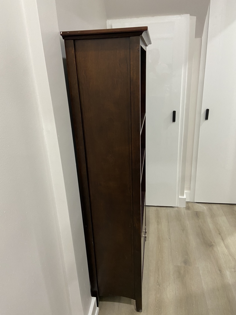 Wooden 3-Shelf Bookcase With Closed Storage - photo 3