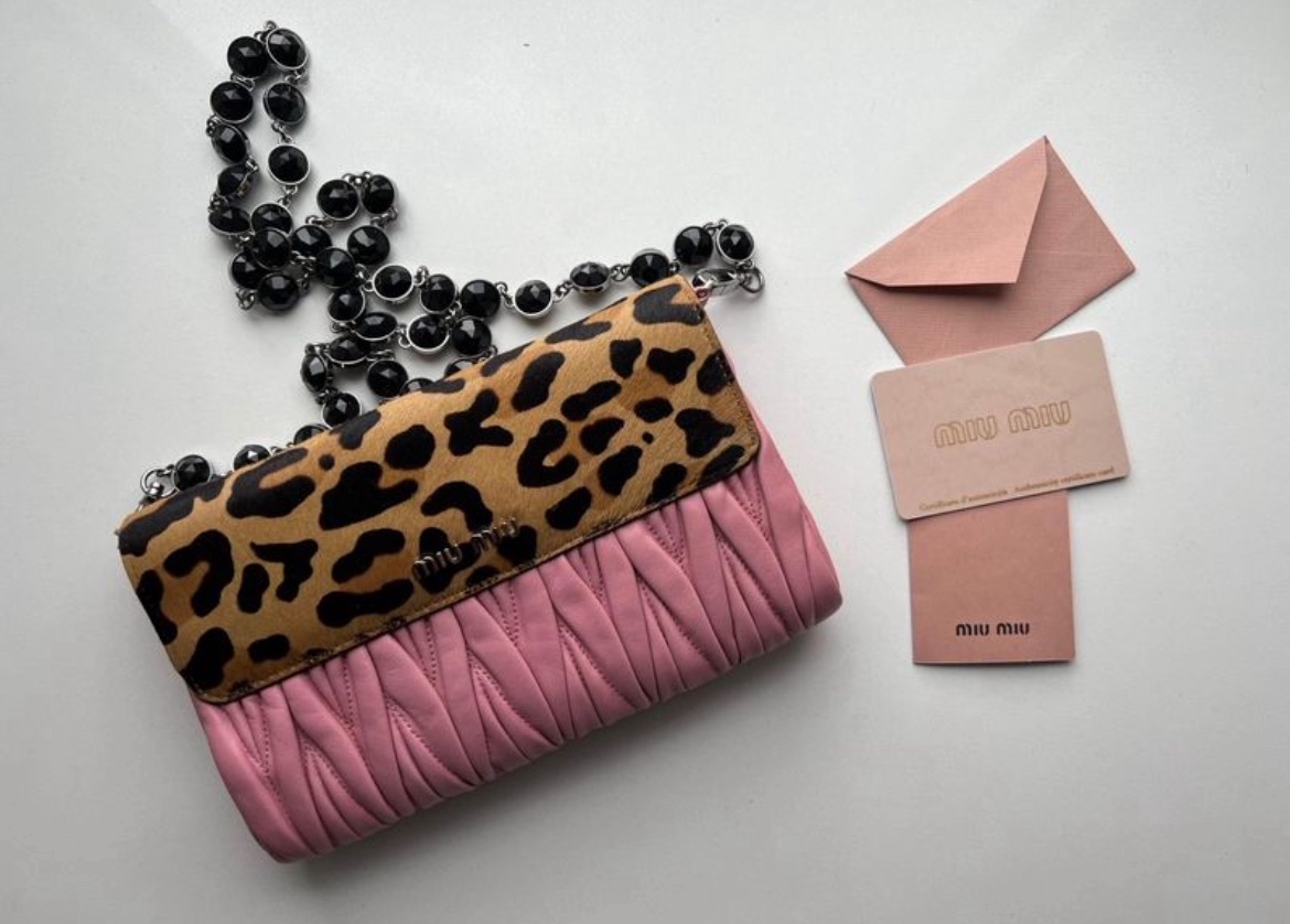 MIU MIU  Cavallino Calf Hair Leopard Print Shoulder Bag