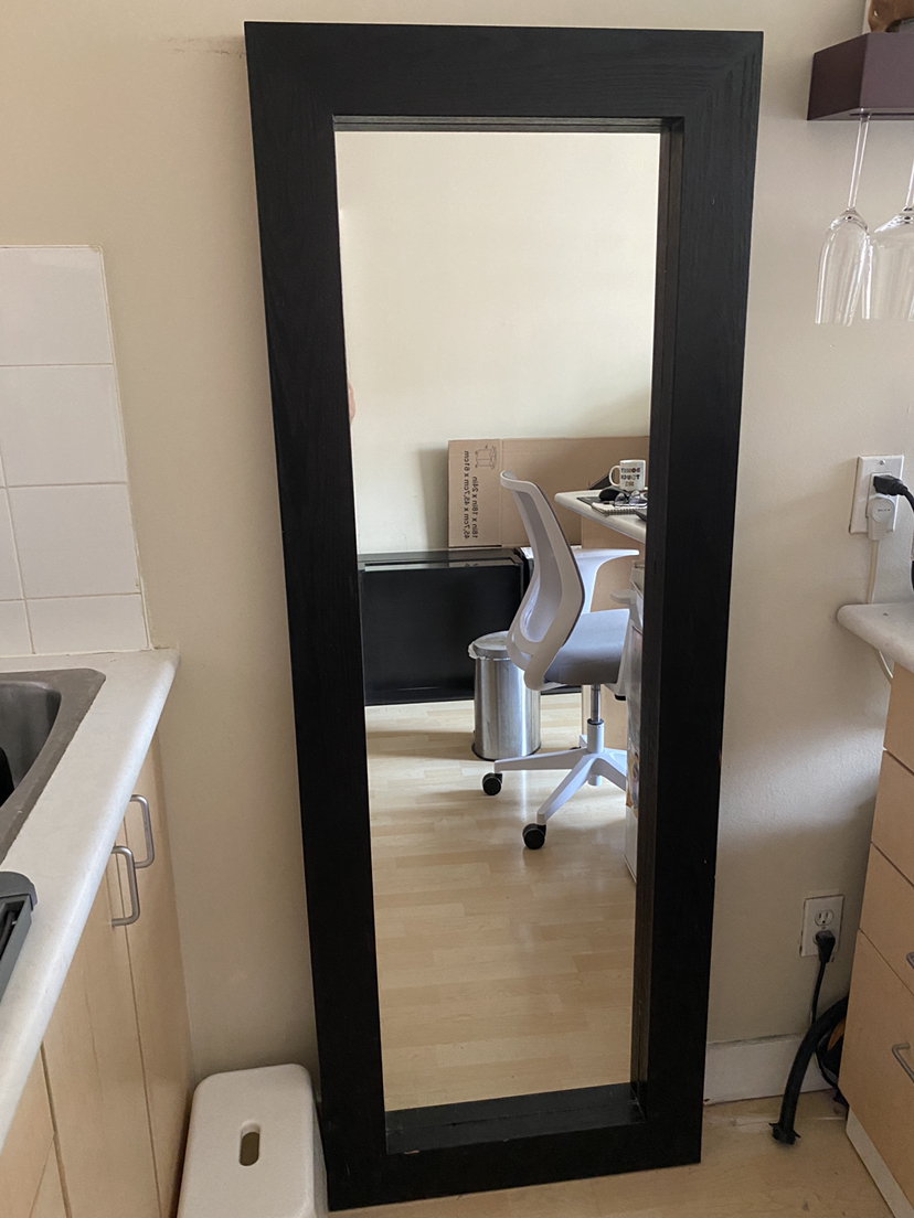 Long Mirror Wood Frame