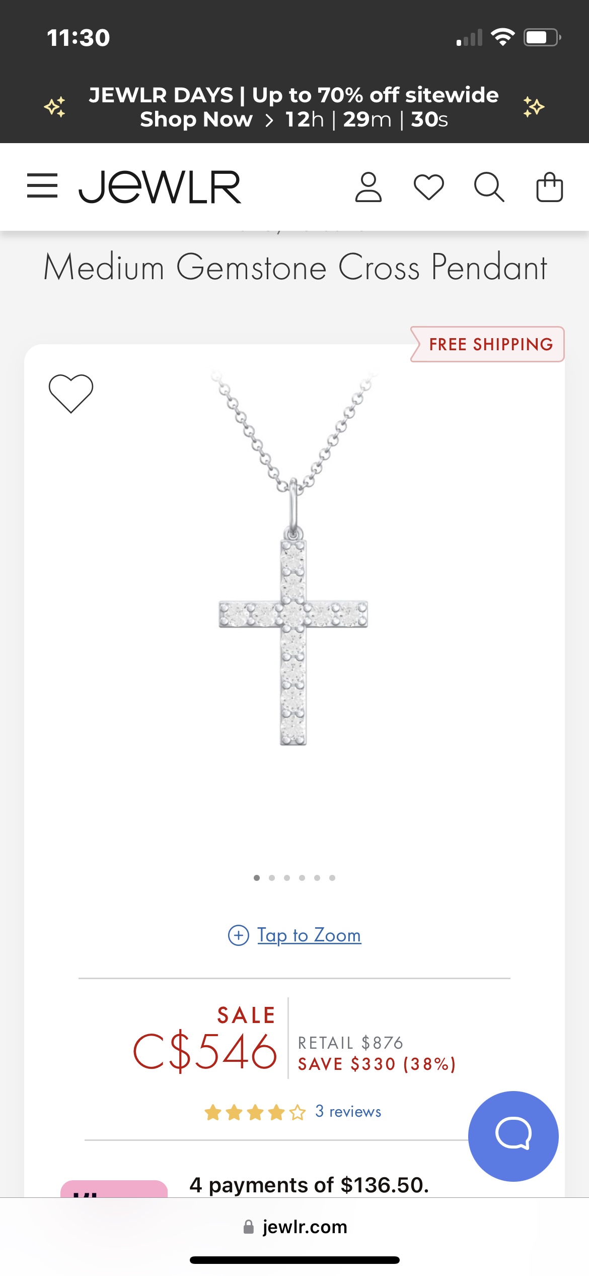 White gold cross necklaces - photo 2