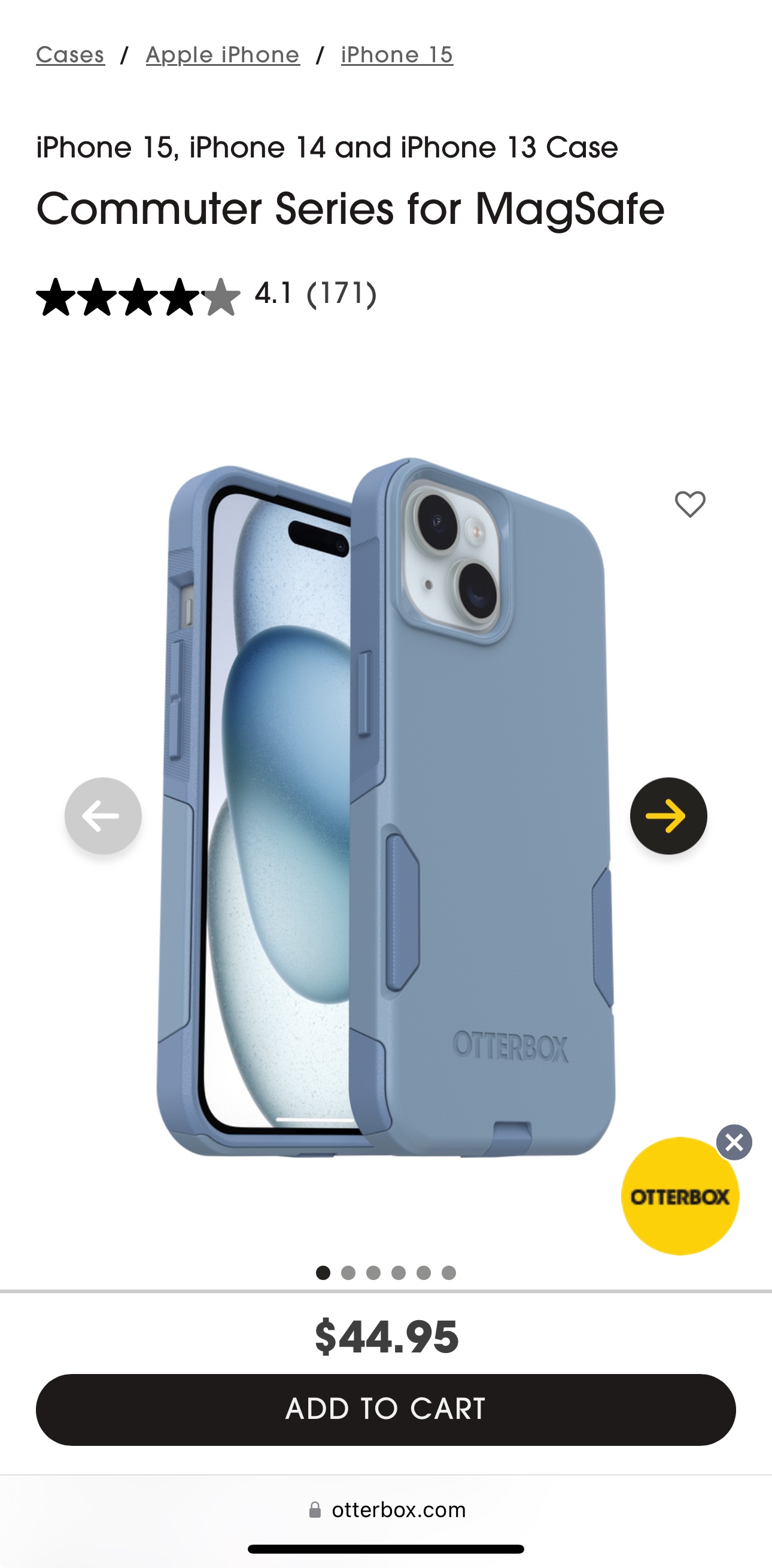 OtterBox iPhone 15, iPhone 14 and iPhone 13 Case image indicator(3)