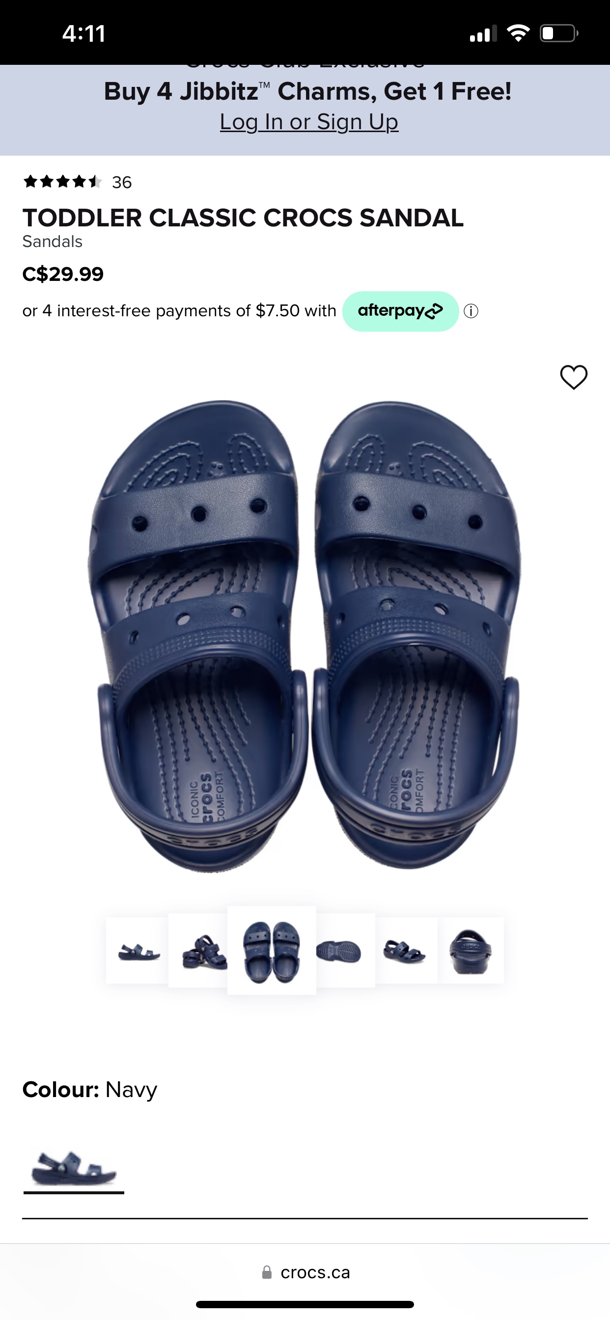 Brand new unboxed Toddler Classic Crocs Sandal image indicator(3)
