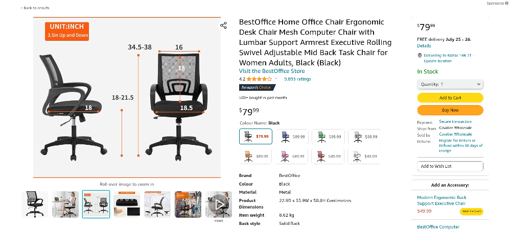 Black Mesh Office Chair - photo 4