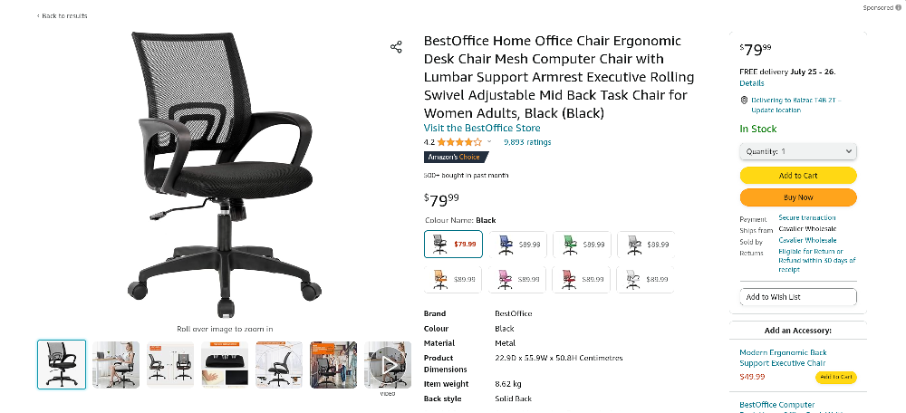 Black Mesh Office Chair - photo 5