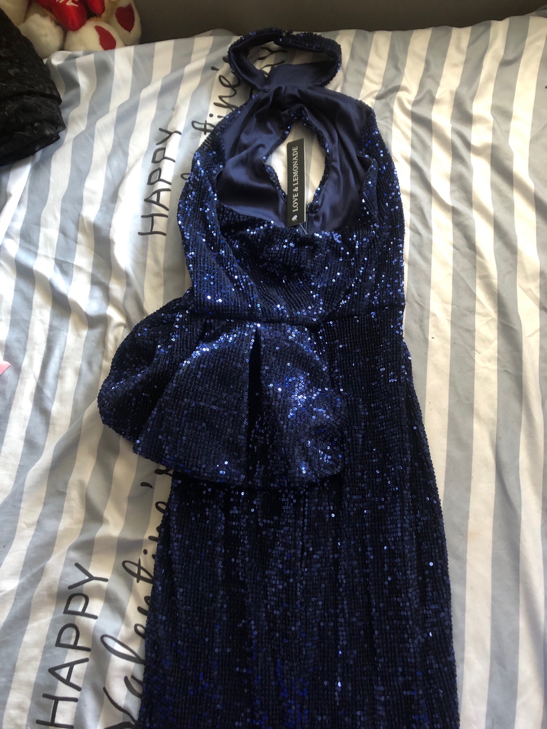 Thigh slit sequin prom/wedding dress M size image indicator(2)