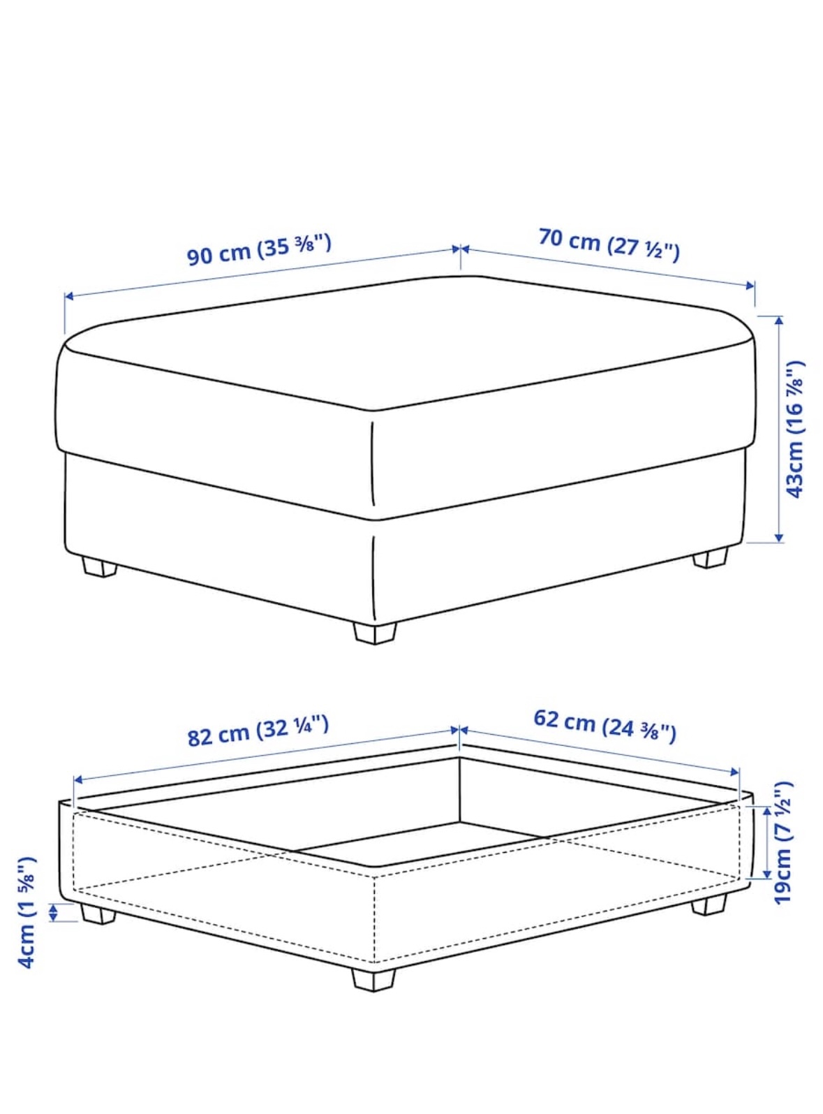Footstool with storage - photo 5