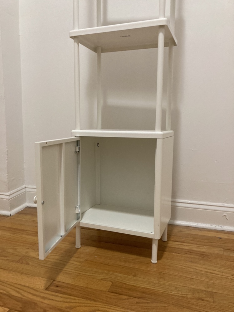 Tall metal off white modern bookshelf - photo 2