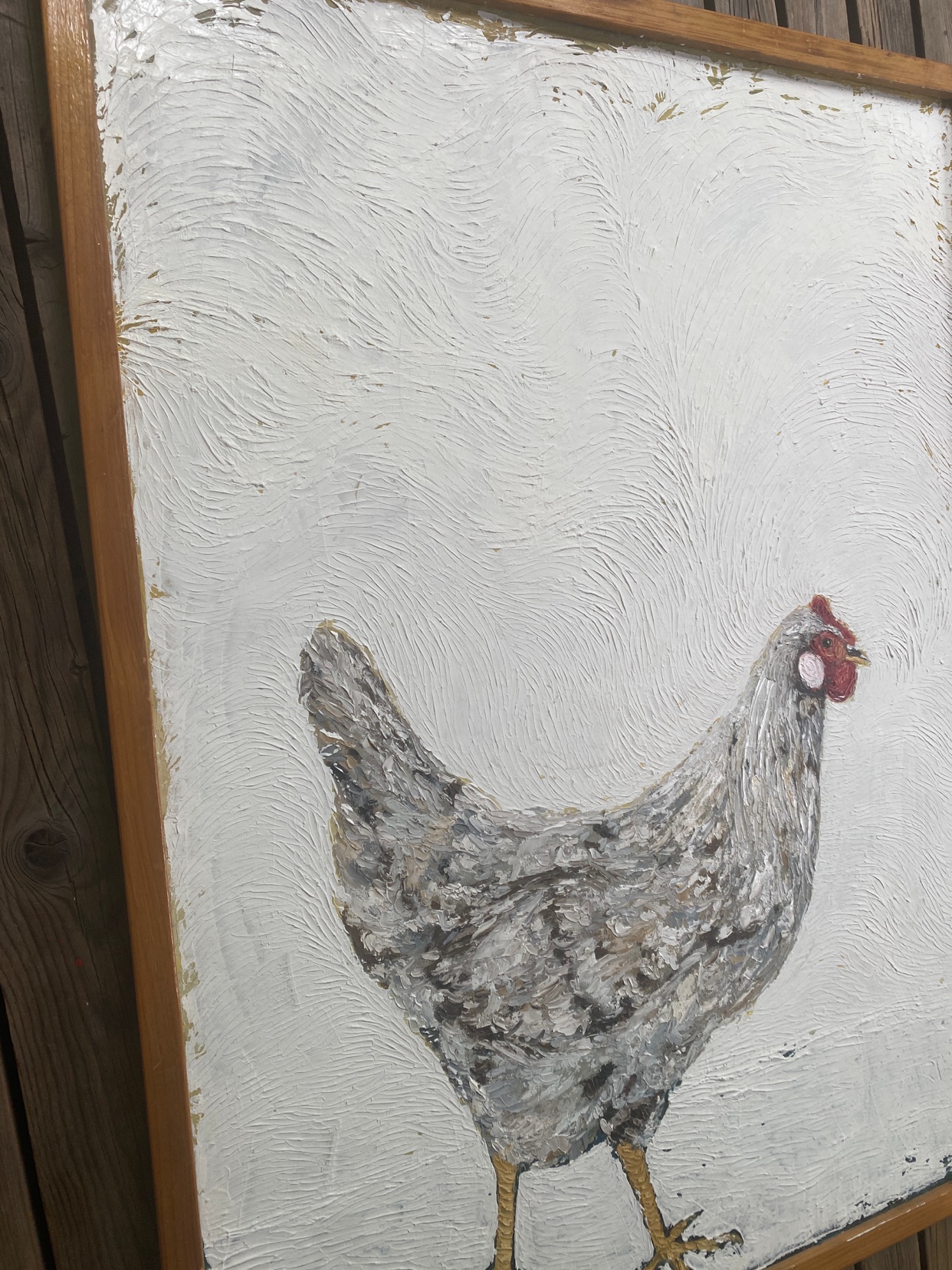 Chicken portrait in Impasto 2011 FOR SALE by artist - photo 3