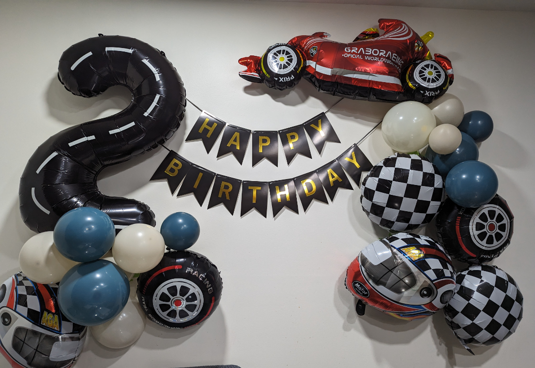 2nd birthday car theme foil balloons - photo 2