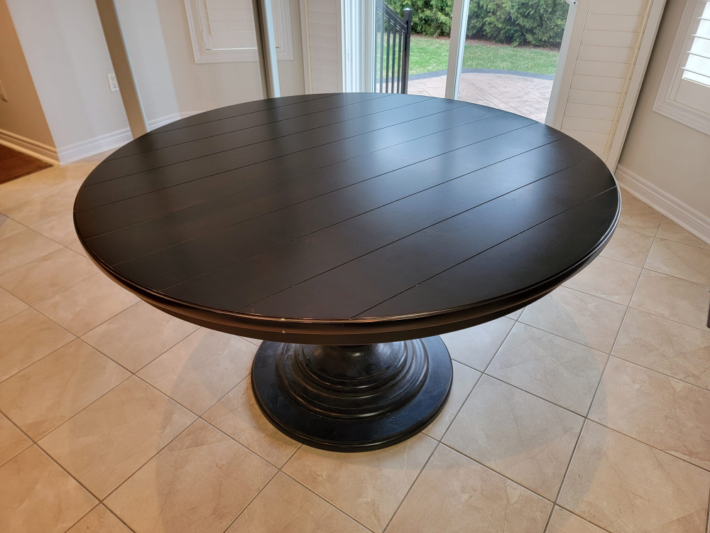 Round Dining Table - Solid Oak Wood - photo 2