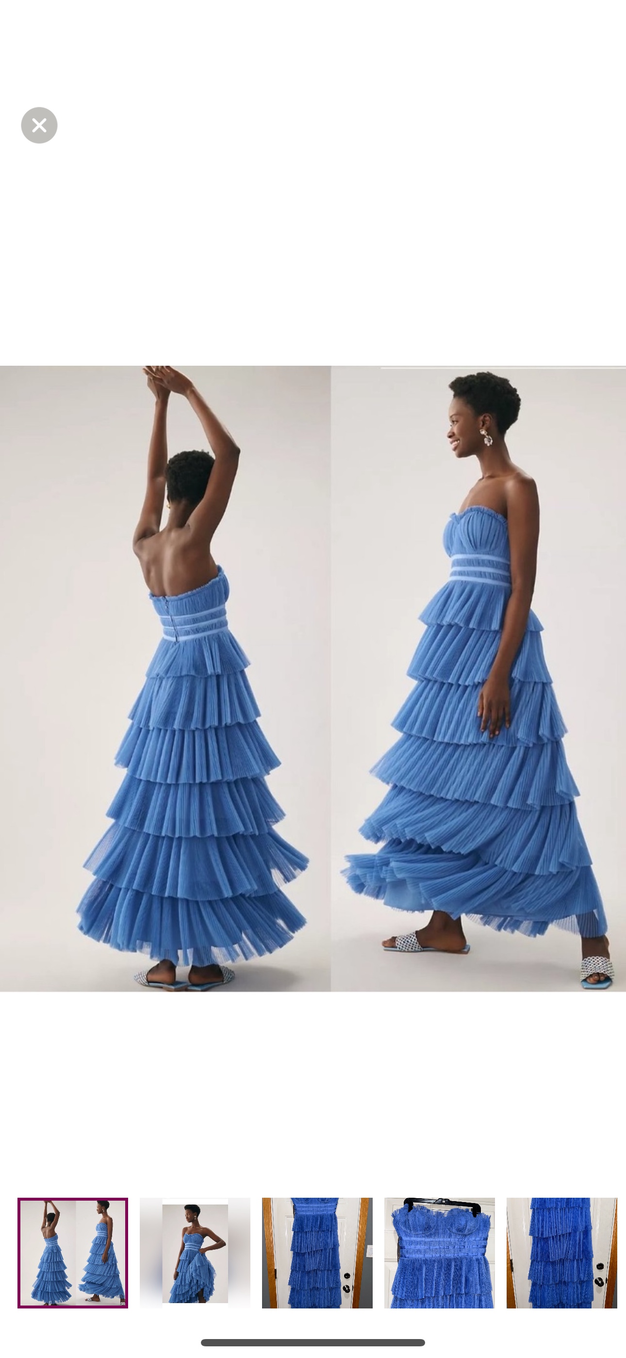 Anthropologie Hutch Strapless Tiered Tulle Maxi Dress