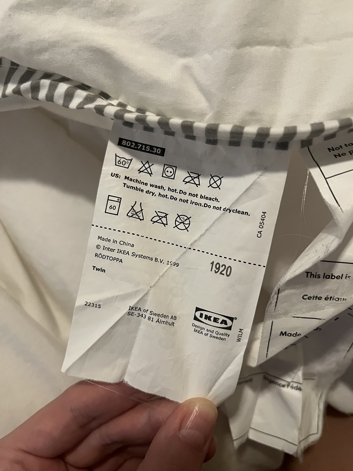 ikea rodtoppa duvet (full/queen size) + cover + pillow case - photo 5
