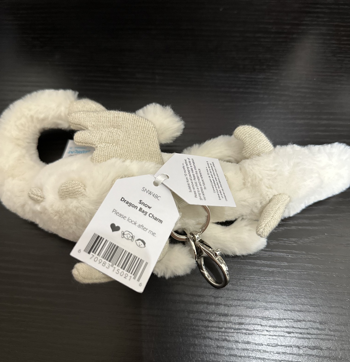 Jellycat Snow Dragon Bag Charm - photo 2