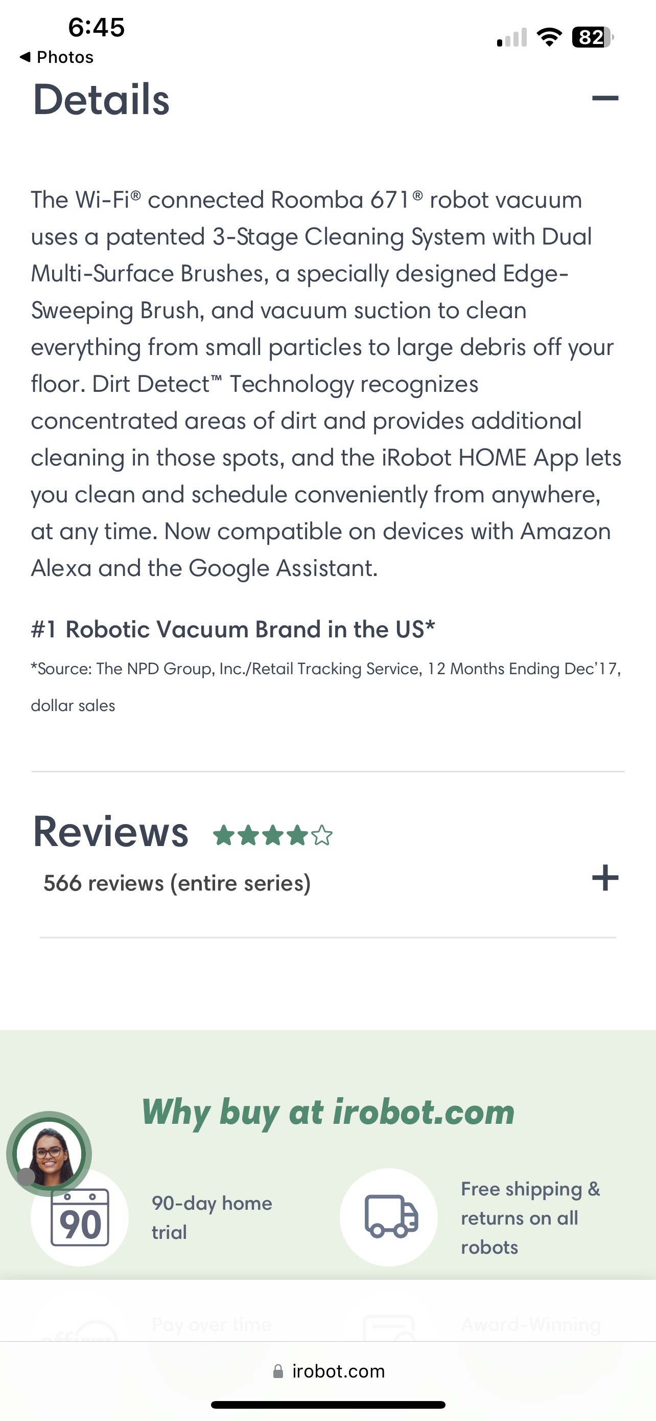 Roomba Robot Vacuum - photo 3