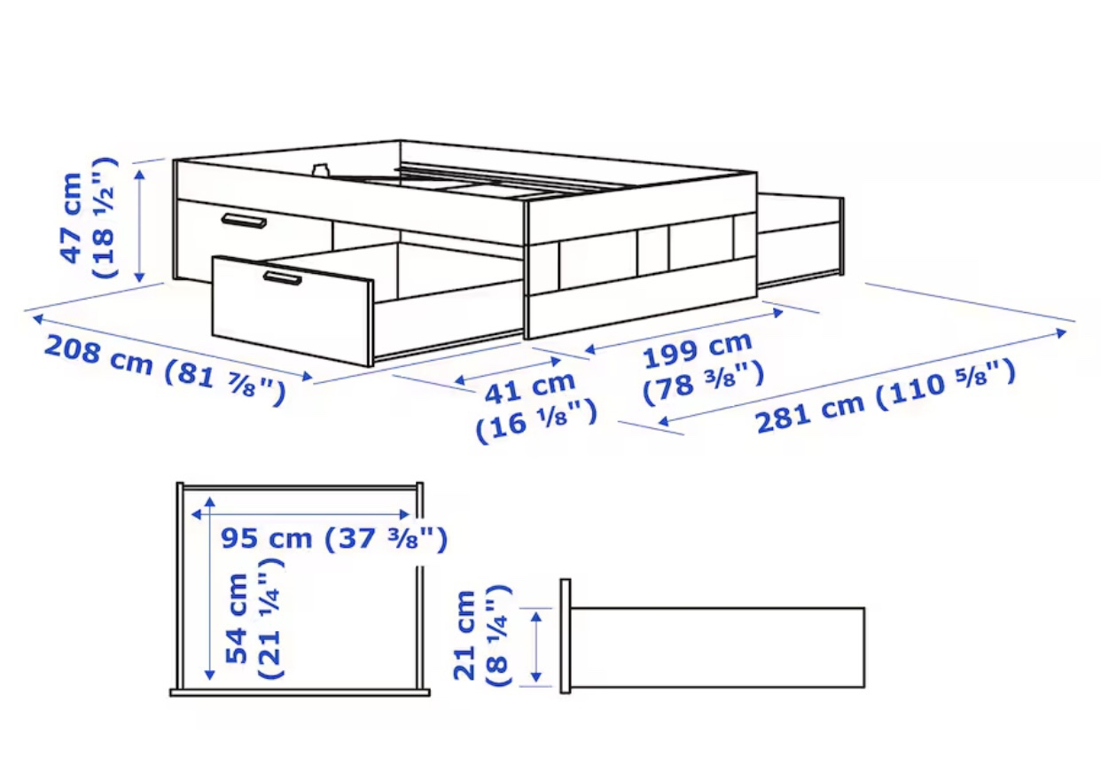 Ikea Brimnes King White with 4 drawers - photo 4