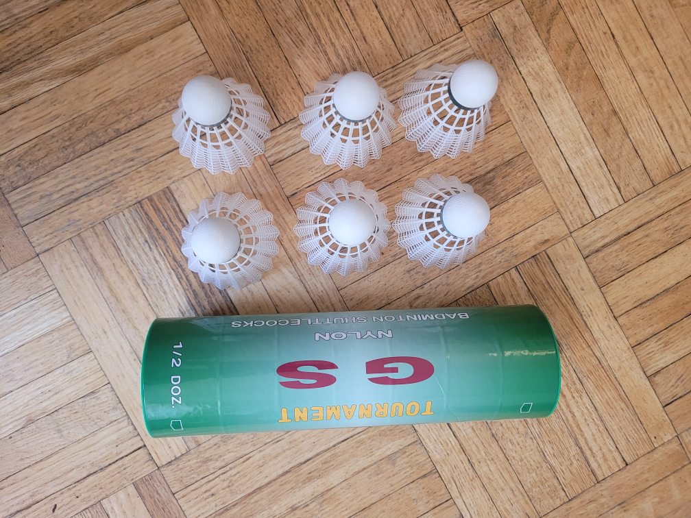 New GS Nylon Slow Badminton Shuttlecocks (x 6) thumbnail