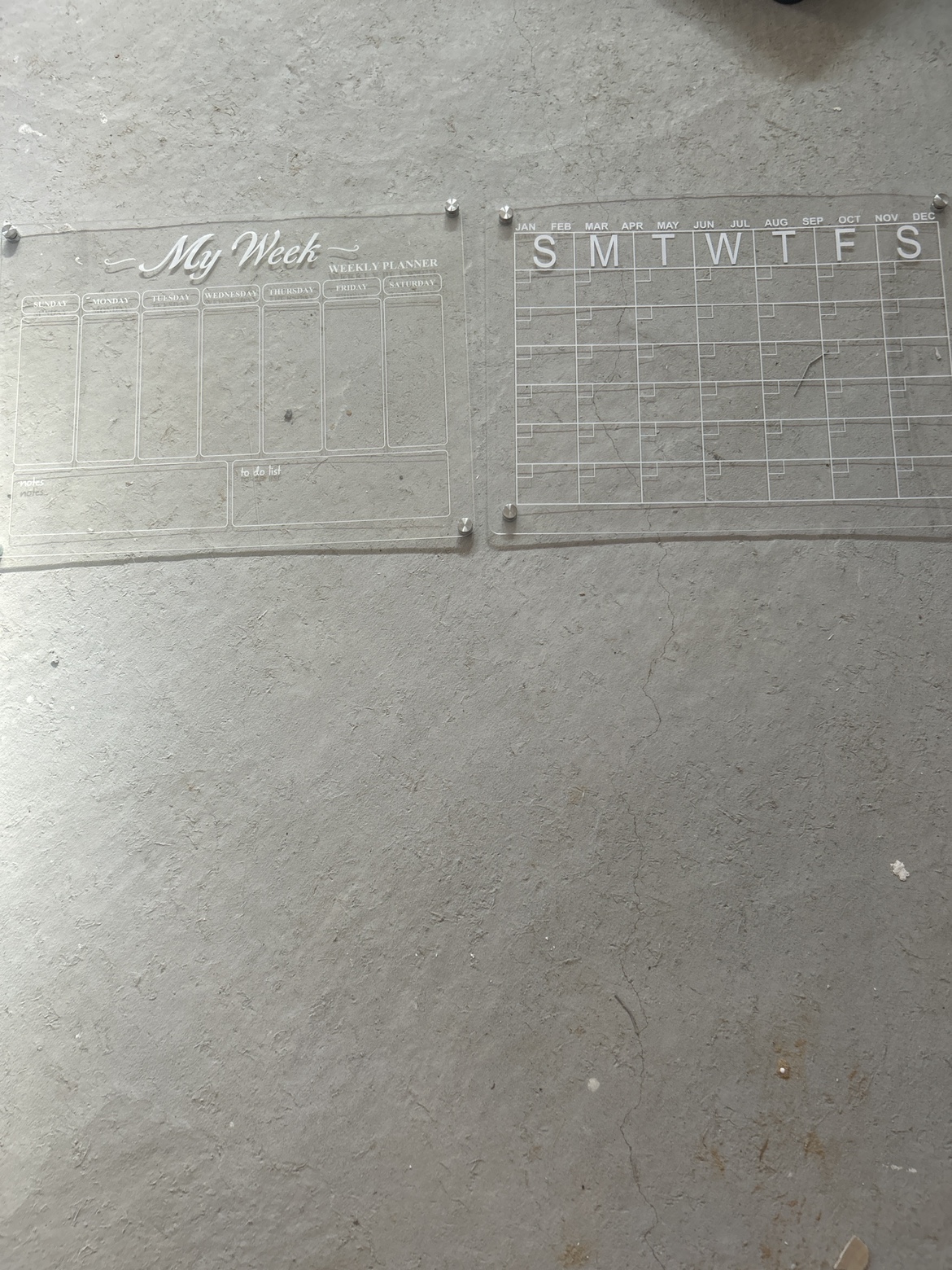 Weekly and monthly calendar