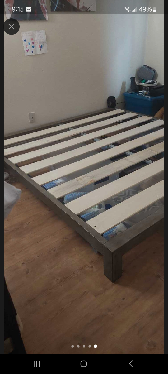 King size platform bed frame thumbnail