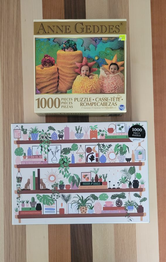 (2) Puzzles, 1000 pieces each ones image indicator(2)