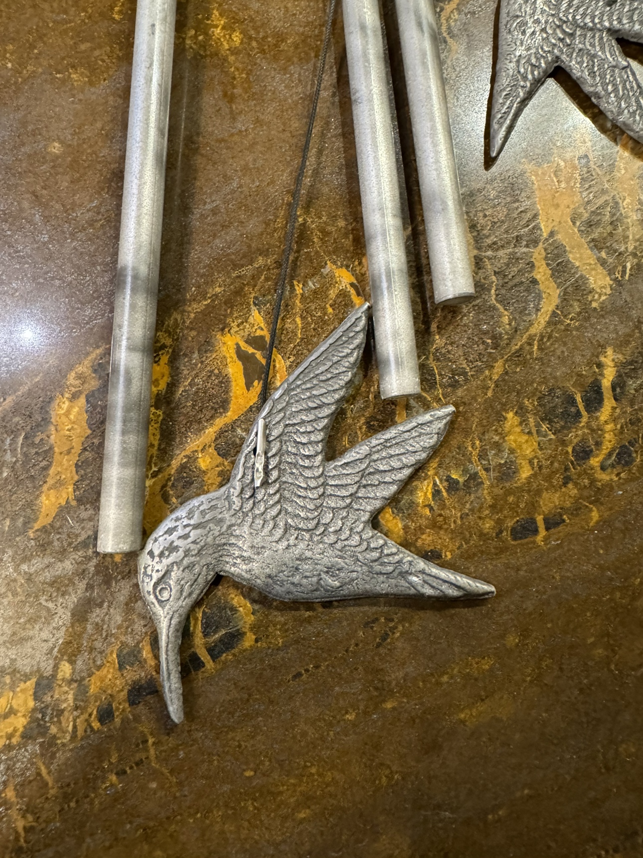 Vintage Carson Statesmetal Wind Chimes 6 Piece 1996 Hummingbirds - photo 3