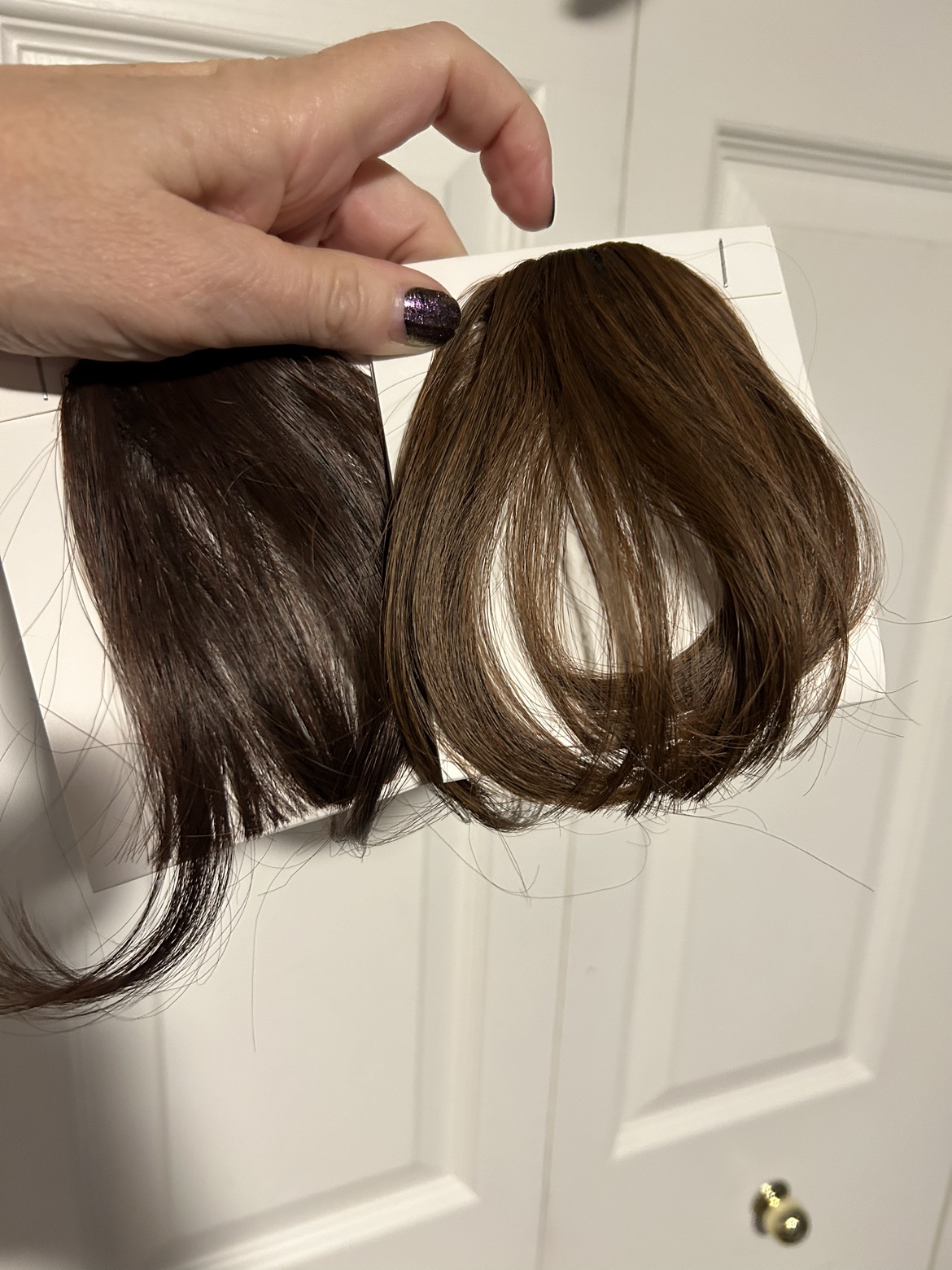 Clip in bangs -2 of them sold together dark brown/medium brown thumbnail