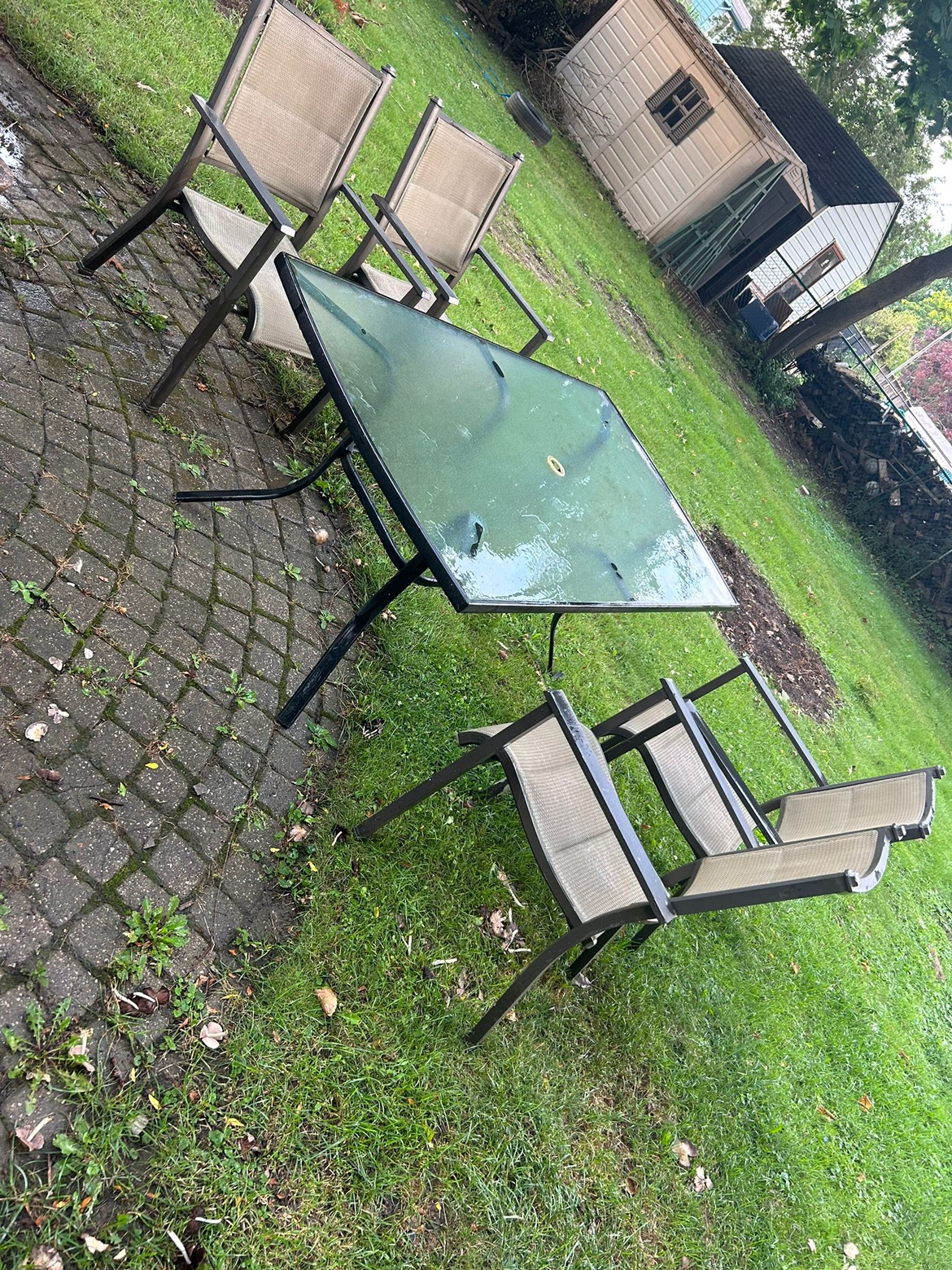 Outdoor dining table and chairs