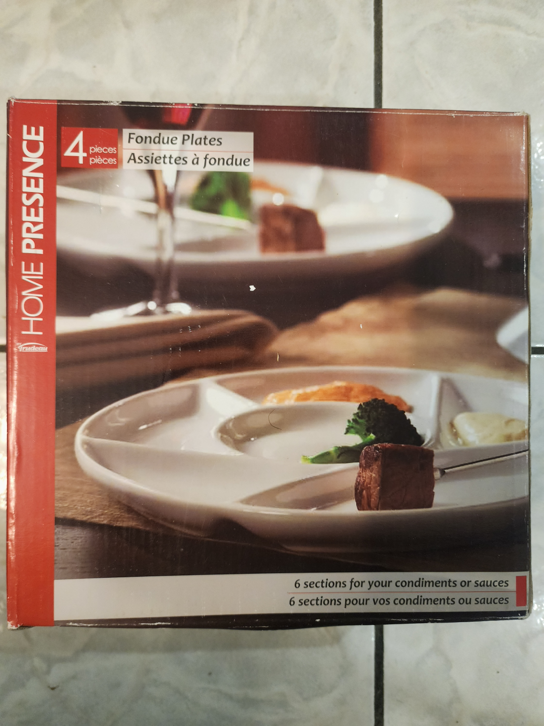 Trudeau Home Presence Fondue Plates - BNIB 4 Pieces