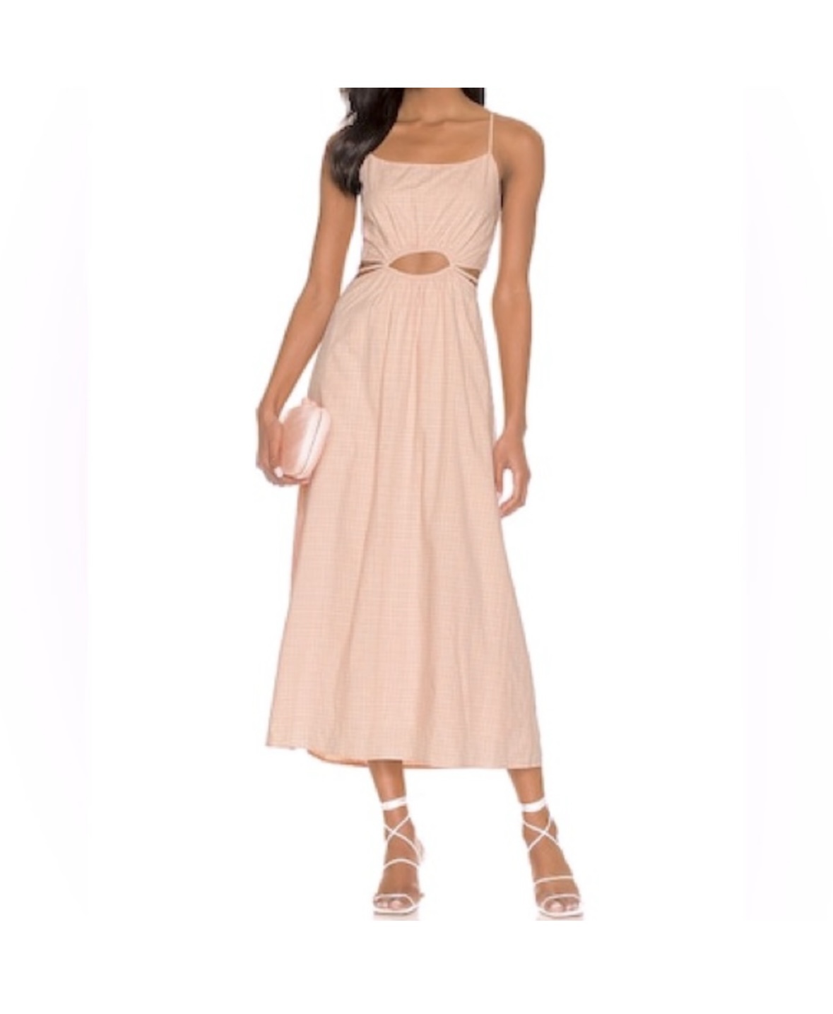 Line & Dot Harmony Dress in Peach & Pink Multi in small