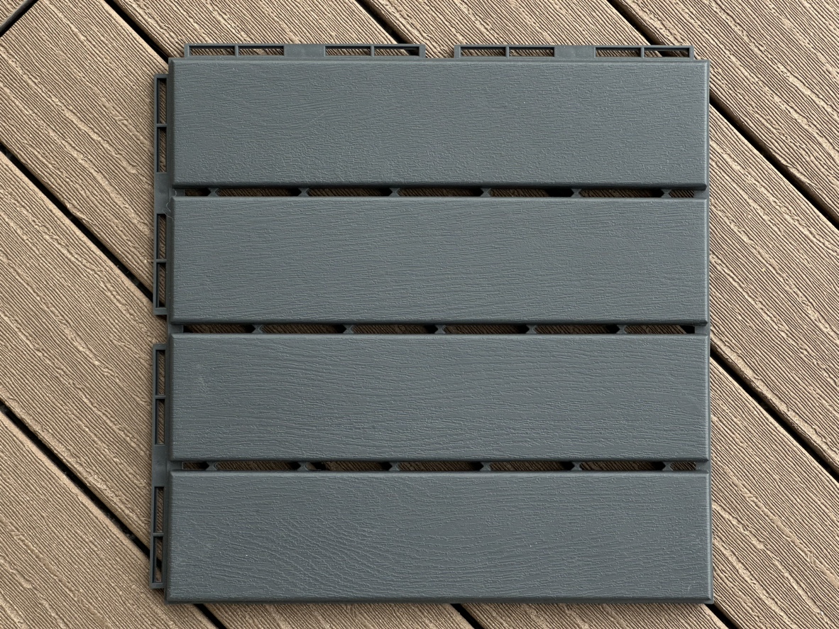 IKEA Runnen Deck Tiles (Dark Gray) — 9 Tiles
