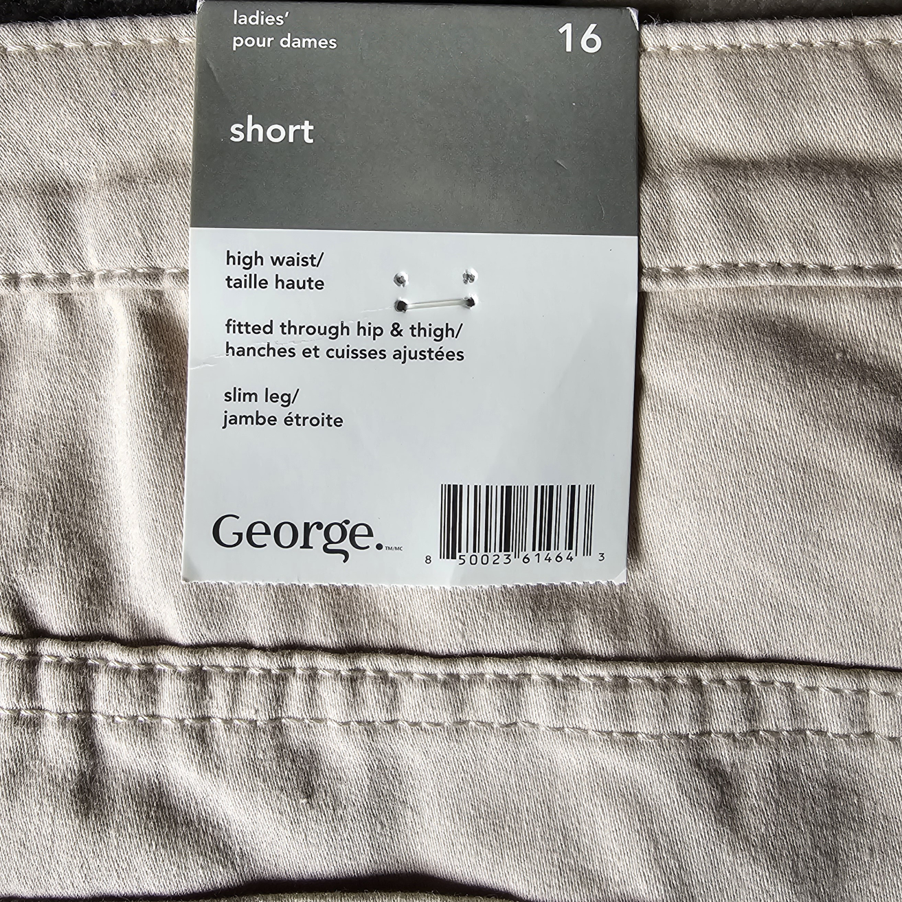 𝅺GEORGE High Waist Casual Retro Neutral Slim Leg Short. Size 16. - photo 4
