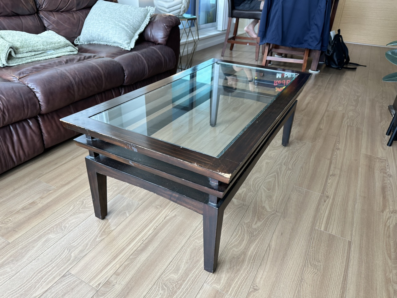 Modern Wood and Glass Table - photo 2
