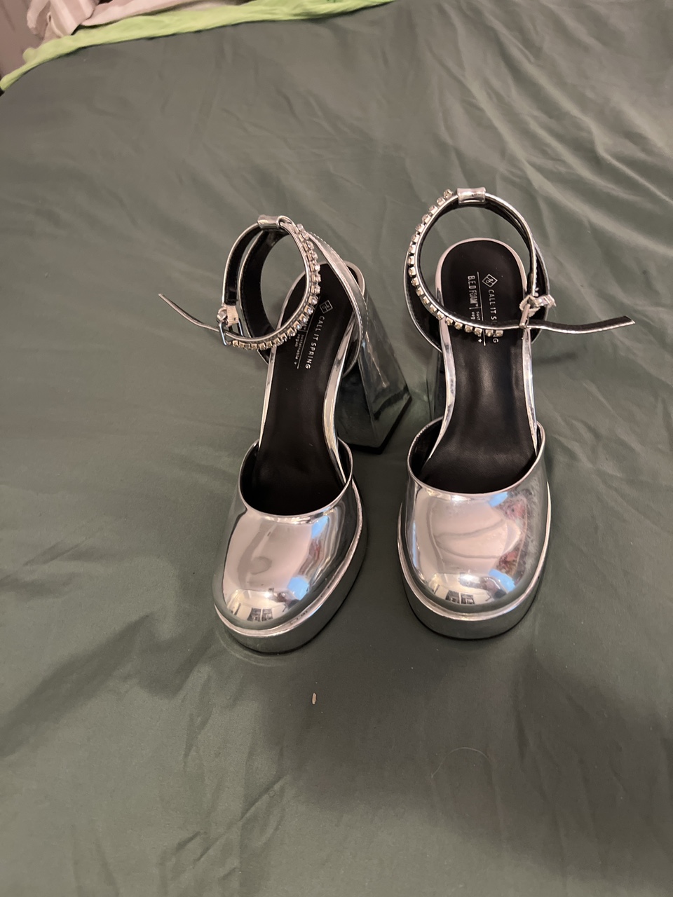 Chunky silver platform heel thumbnail