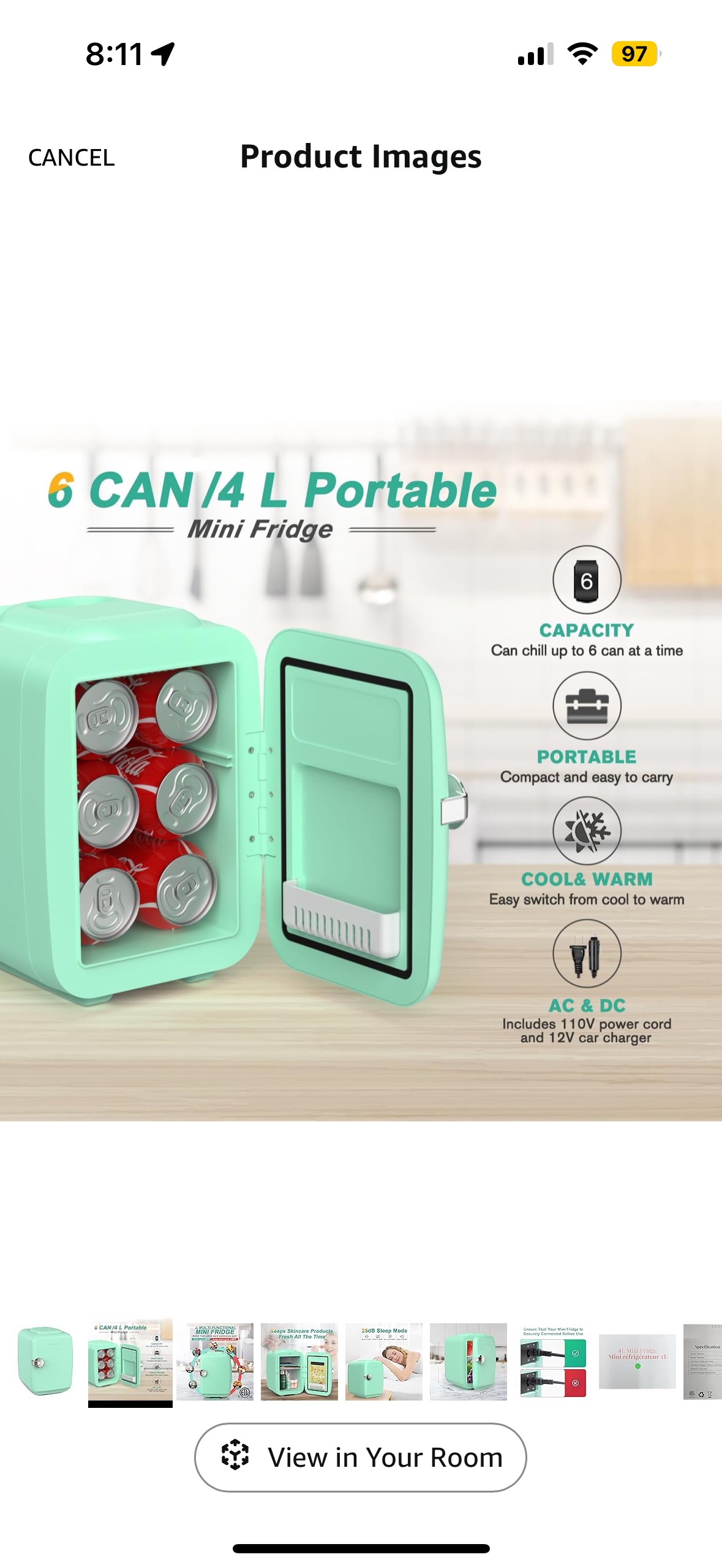 Super mini green fridge - photo 2