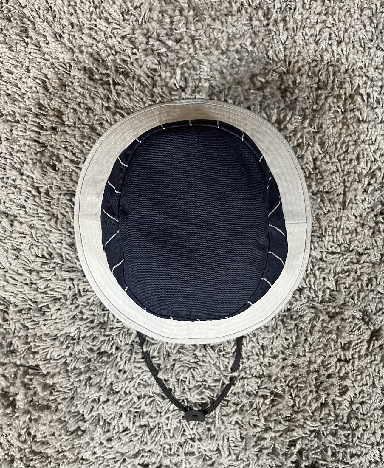 2013FW Supreme Pinstripe Crown Crusher Bucket Hat Navy image indicator(3)