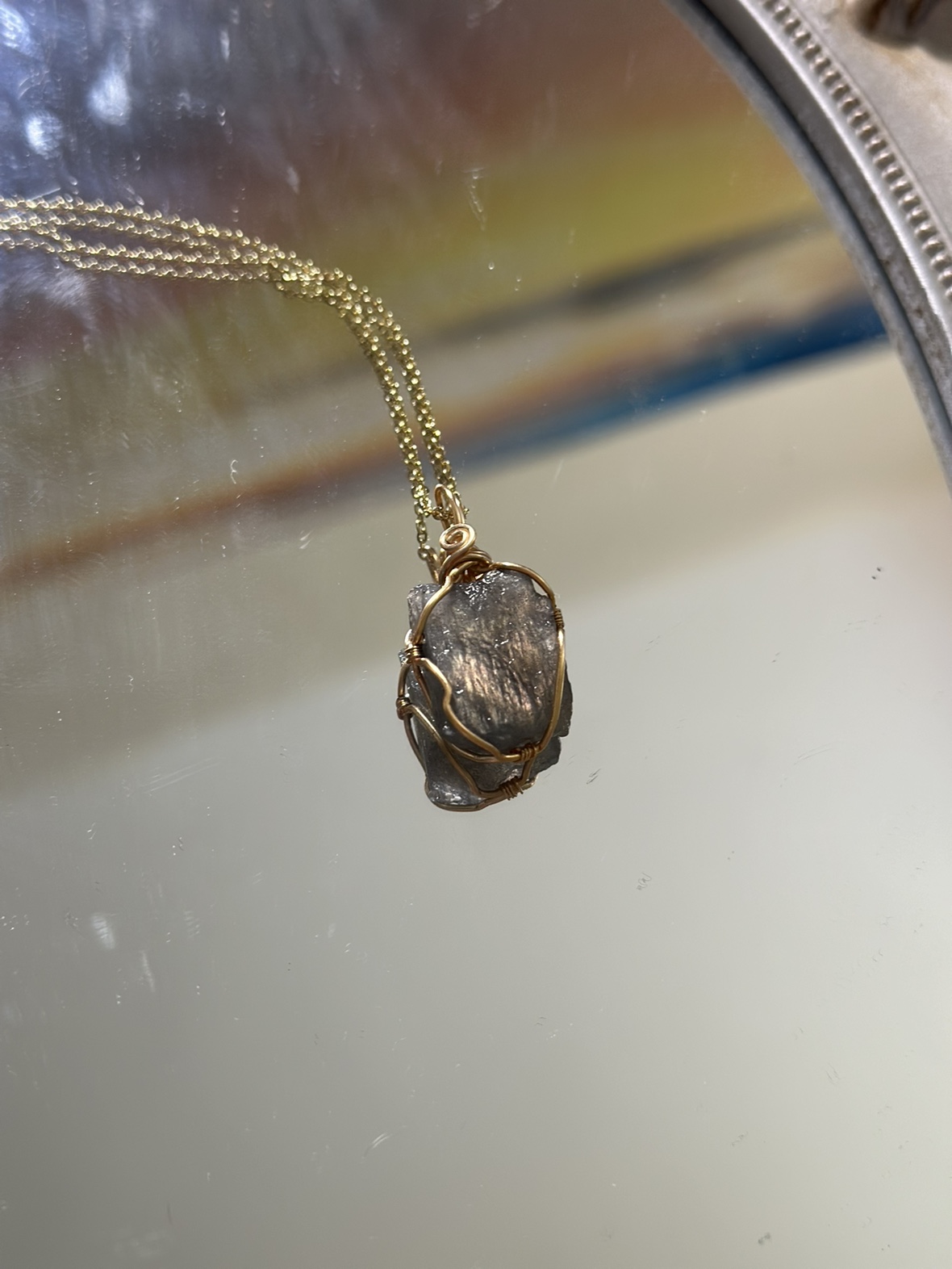 Natural Dark Moonstone Quartz necklace for healing - photo 3