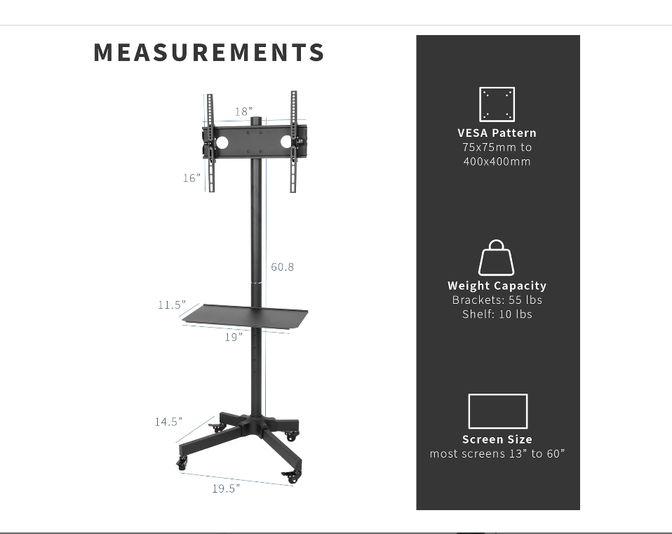 Mobile TV Cart 32-60 inches - photo 2
