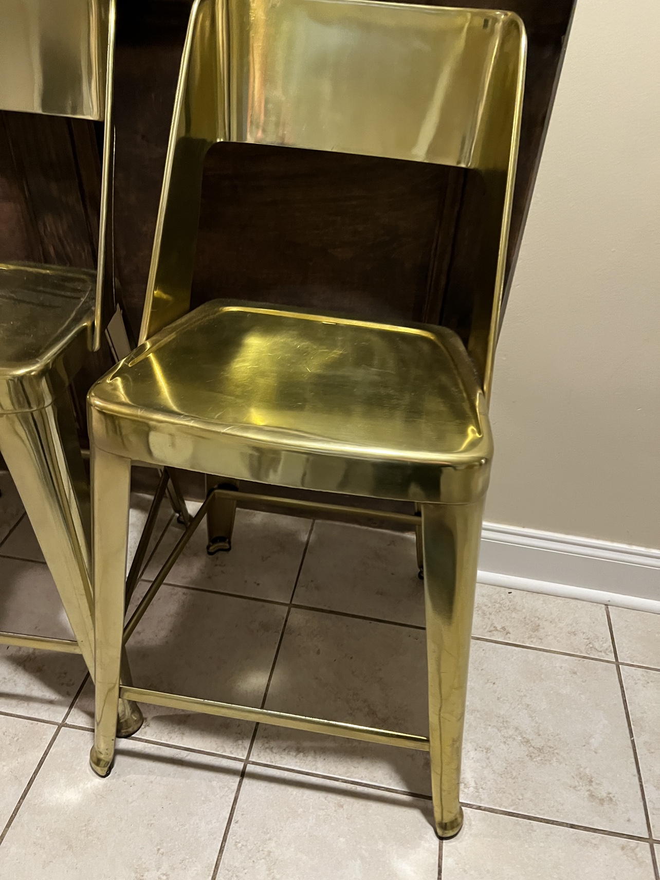 Antiqued Gold Bar Stools (set of 2) - photo 2