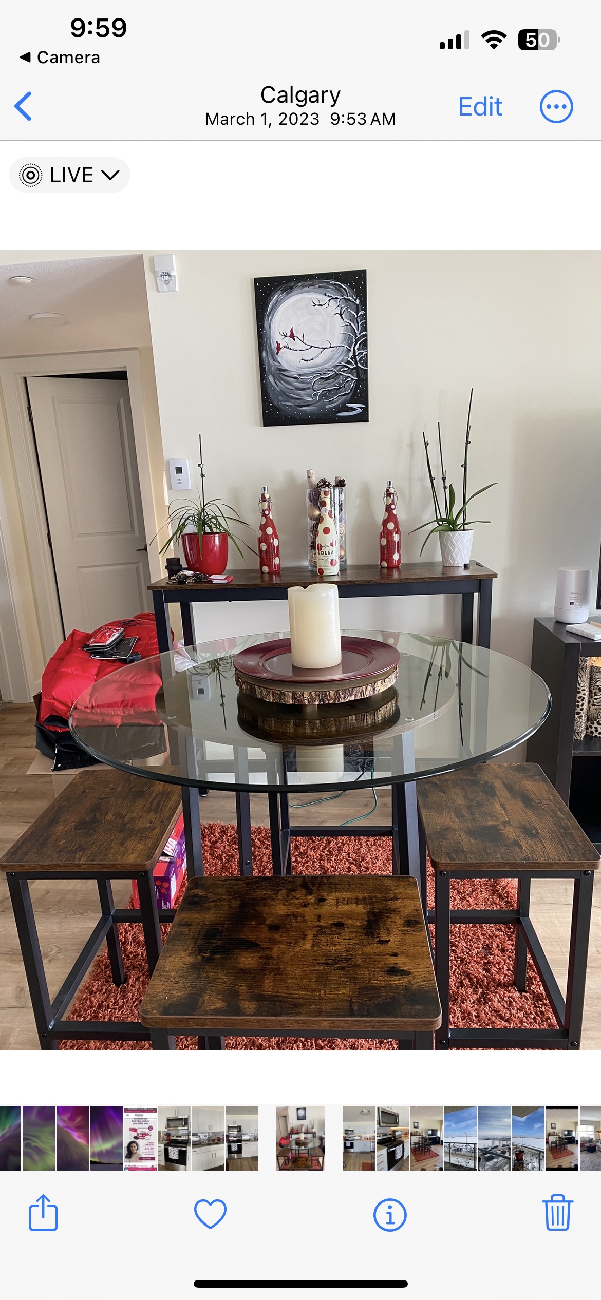 Vasagle  bar height table 4 stools & serving table