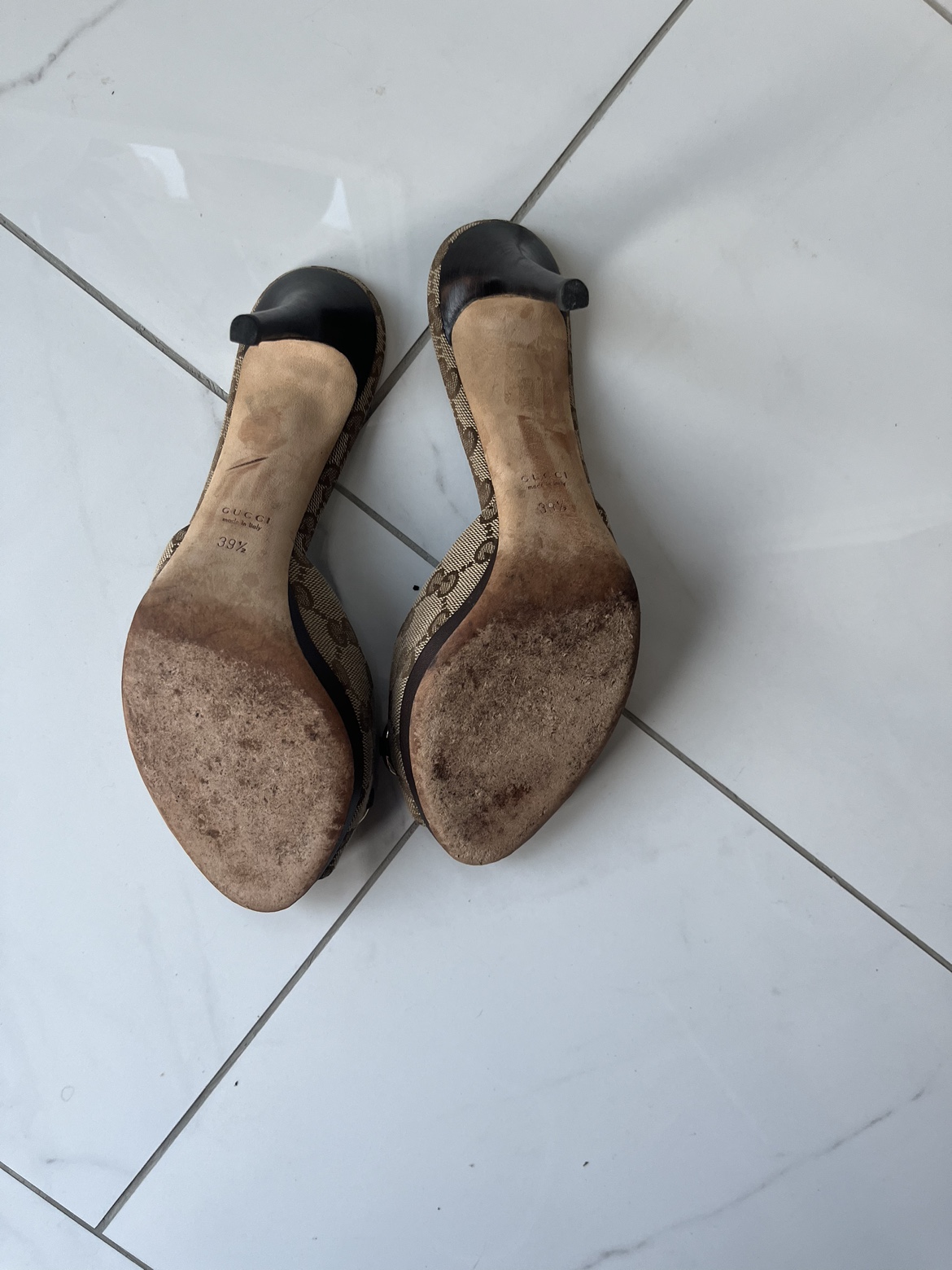 Gucci Canvas Beige Mules Size 39.5 - photo 4