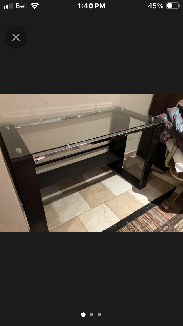 Thick glass top desk new - photo 2