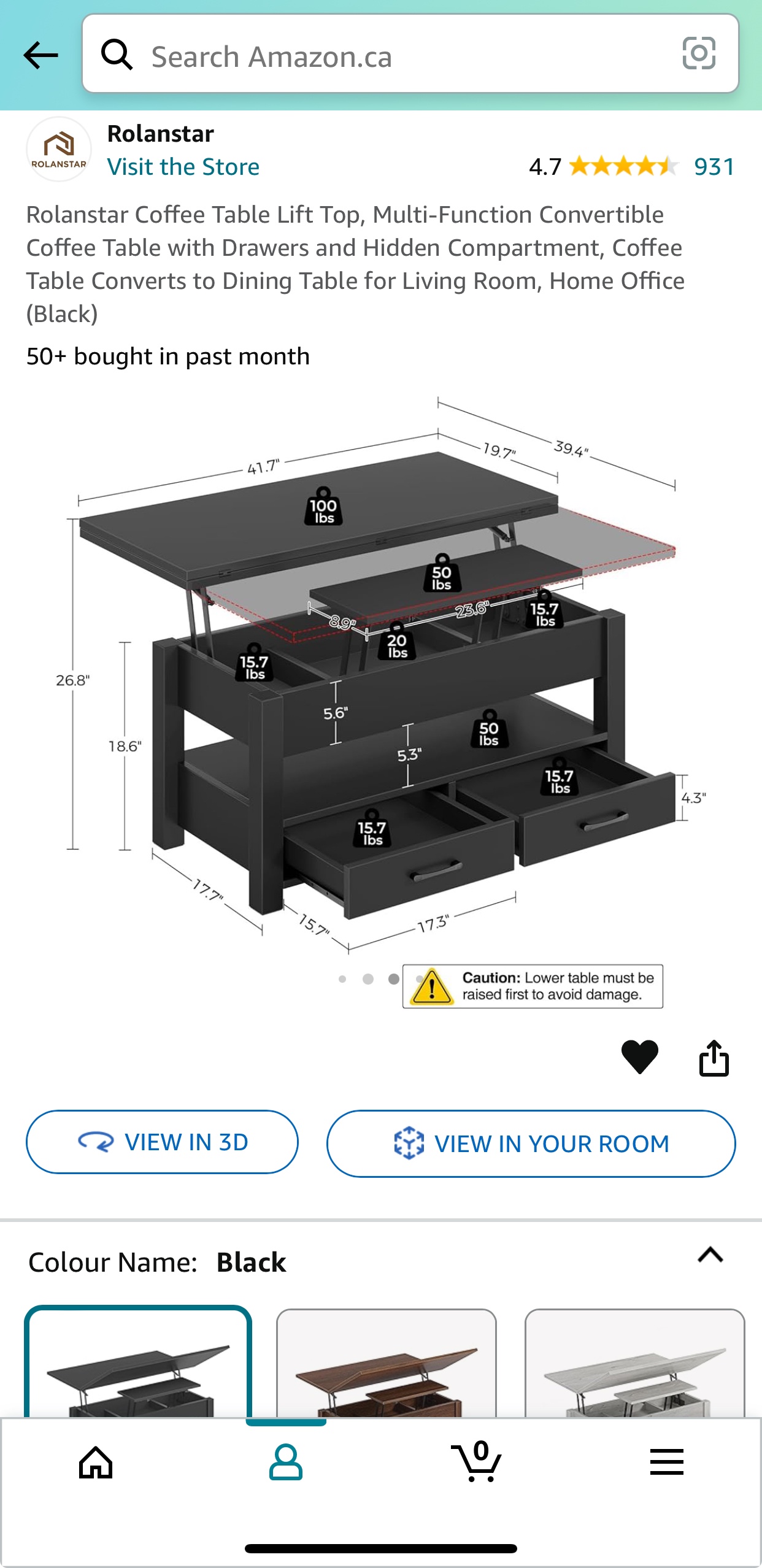 Rolanstar Coffee Table - Unboxed image indicator(2)