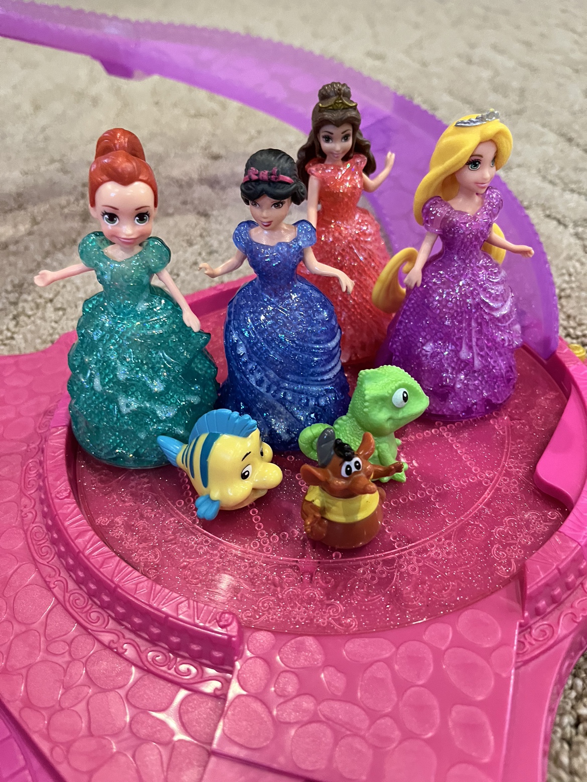 Disney princesses with castle