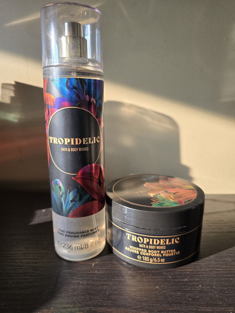 bath and body works mist and body butter.