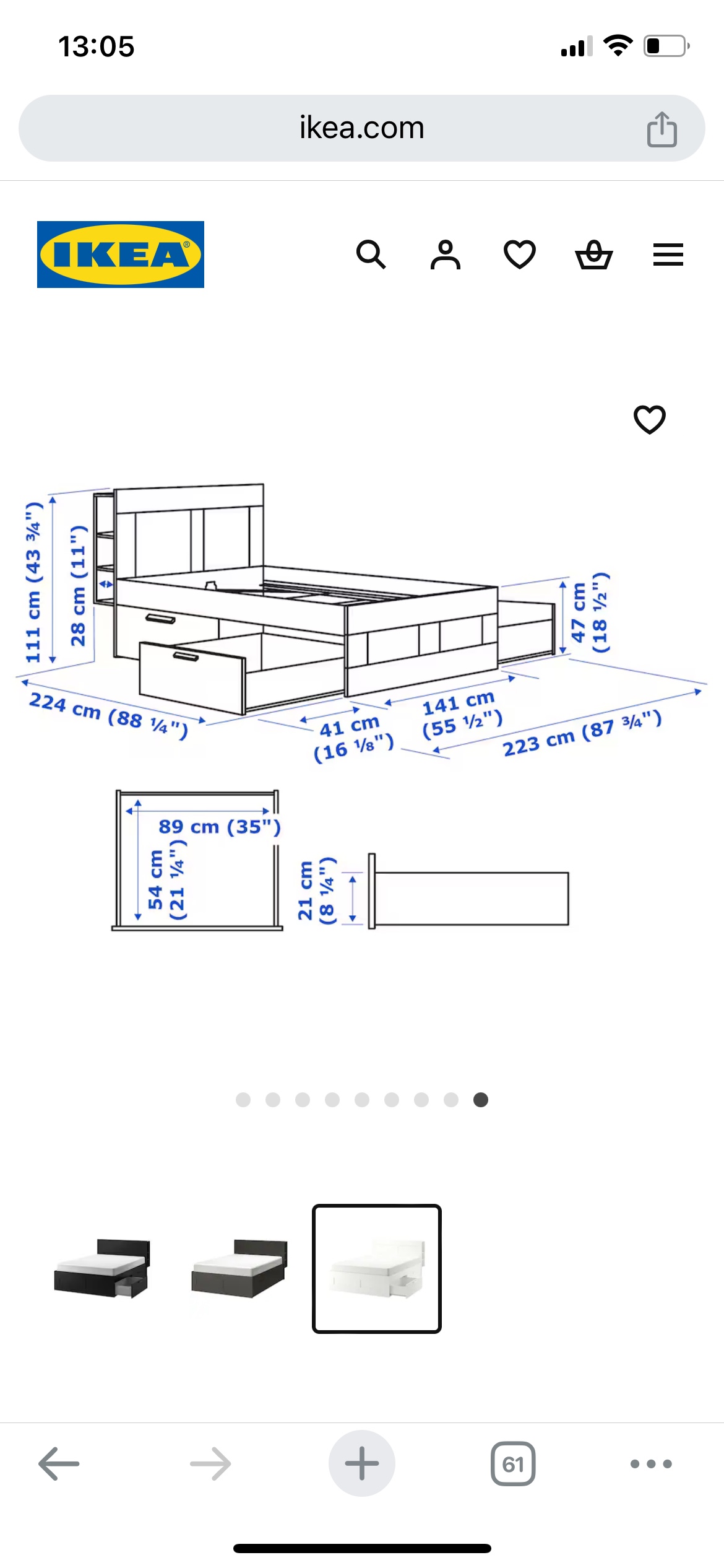 Bed frame with storage drawers (full sized) - photo 3