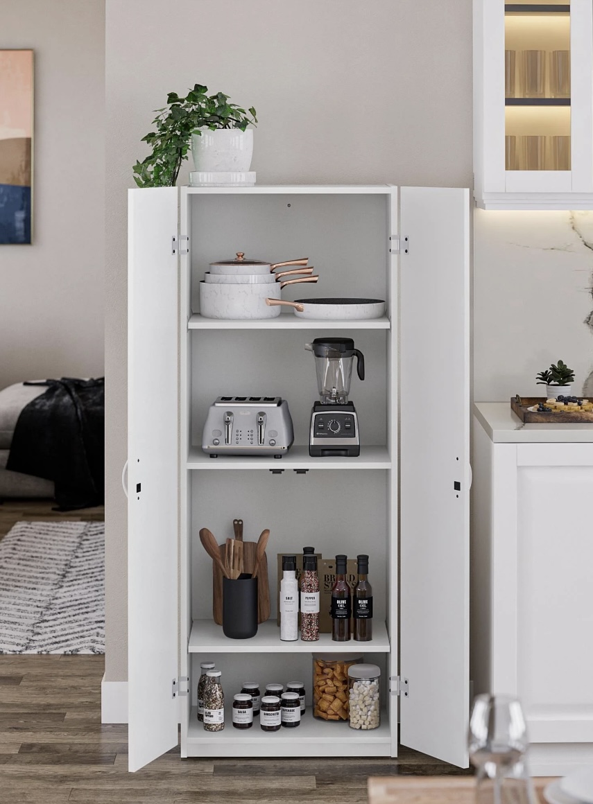 60" 2 Door Storage Cabinet, White - photo 2