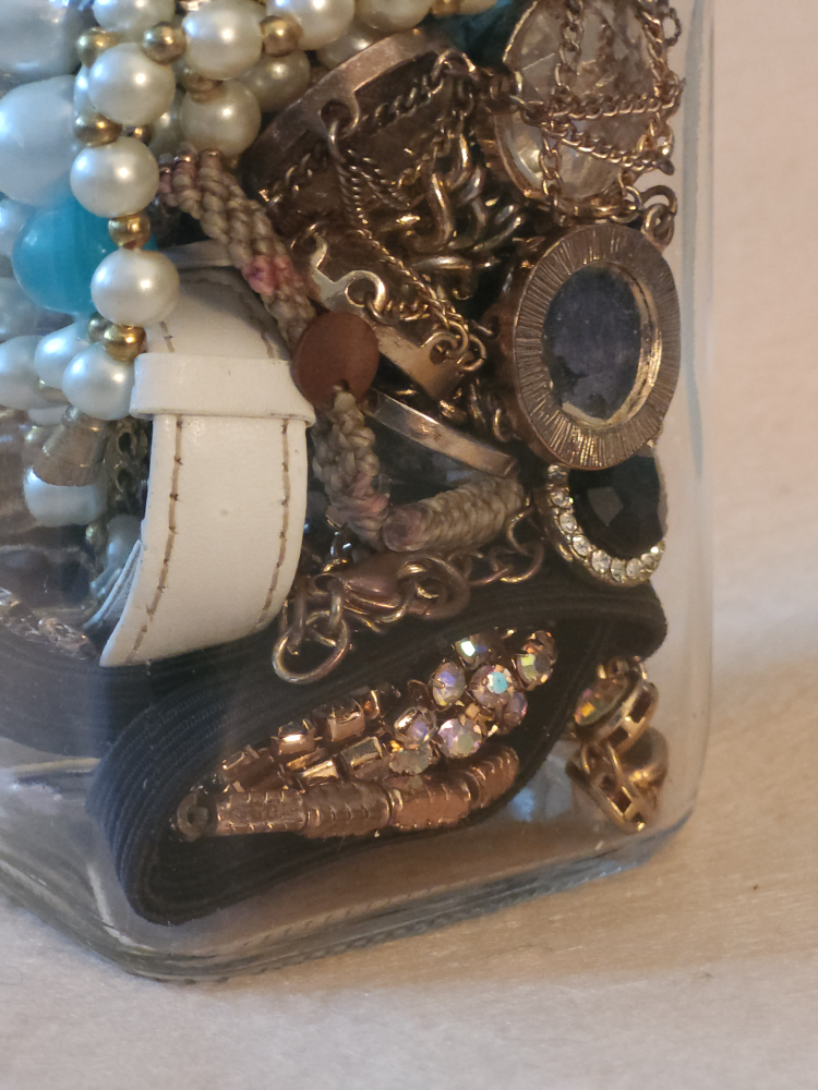 Jewellery jar Gold tone image indicator(2)