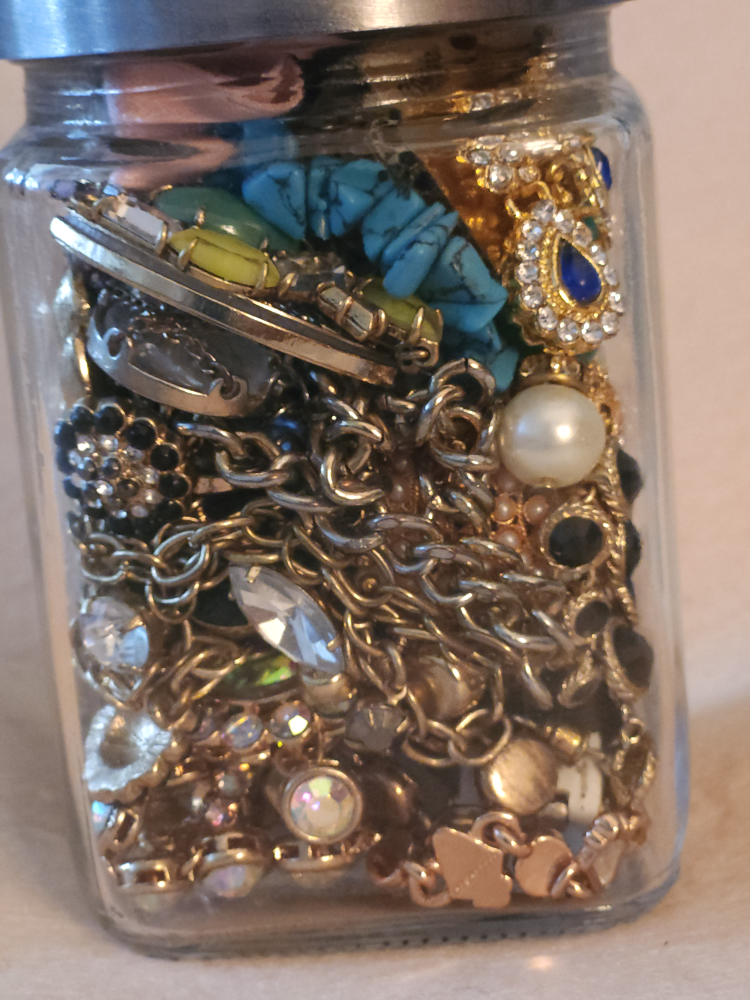 Jewellery jar Gold tone image indicator(4)