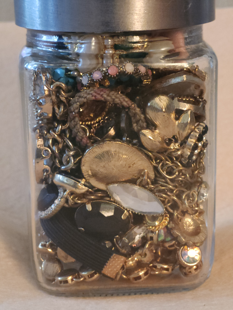 Jewellery jar Gold tone image indicator(5)